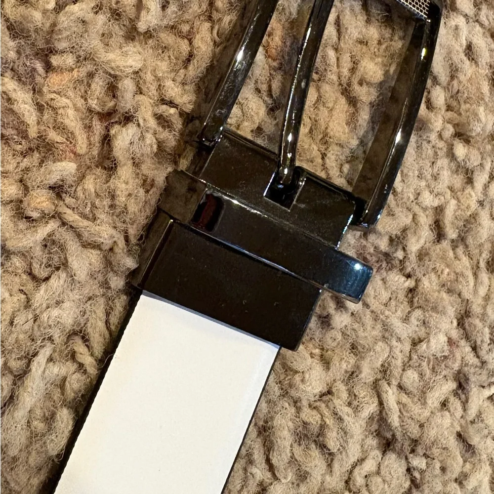 Leather White Belt